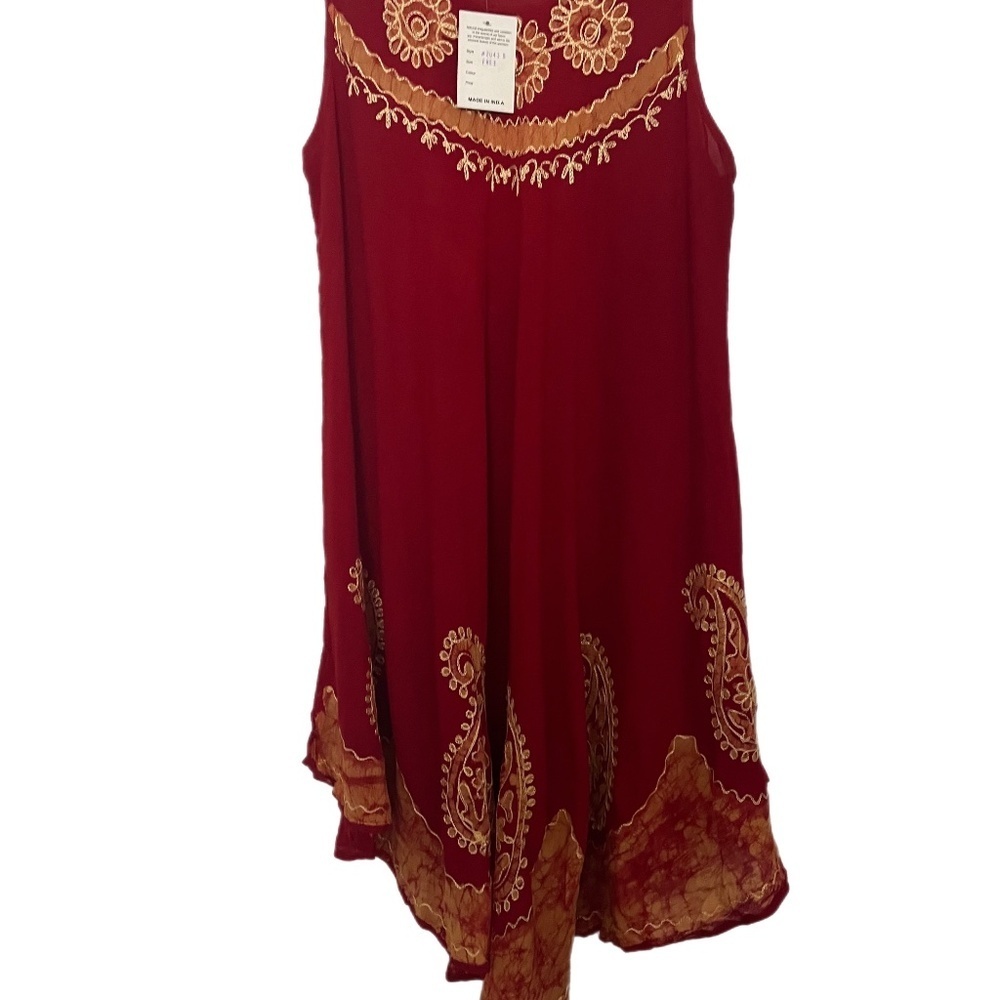 NWT Boho Embroidered Flowers Lagenlook beach coverup coastal